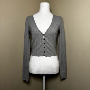 Forever 21 Light Gray Ribbed Top